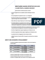 Dispositions Regementiares Saison Sportive 2022-2023: Engagement Des Clubs Pour La Saison 2022/2023