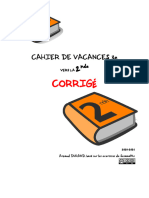 CORRIGE Du Cahier de Vacances de La 3ème À La 2nde