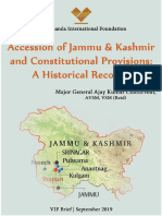 Accession of Jammu and Kashmir and Constitutional Provisions