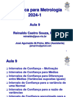 Estatística para Metrologia 2024-1: Aula 9