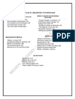 YEAR 8 and 10 CHEMISTRY SYNOPSIS 0620