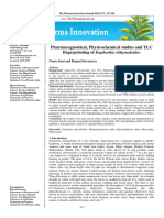 Pharmacognostical, Physicochemical Studies and TLC Fingerprinting of Euphorbia Tithymaloides