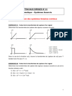 Travaux Dirigés N°01 - Automatique-Asservissement