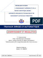 Travaux Dirigés Automatique-Assservissement Et Régulation - 2324