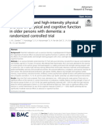 Effects of Low - and High-Intensity Physical Exercise On Physical and Cognitive Function in Older Persons With Dementia A Randomized Controlled Trial