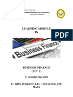 Business Finance Module 3