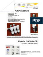 Data Sheet - Manual Filtros SIVECO - Modelo CA 705-ACT