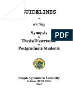 Guidelines: Synopsis Thesis/Dissertation Postgraduate Students