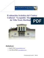 Evaluación Acústica Del Centro Cultural Leopoldo Marechal