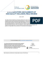 State Indicators and Elements of High-Quality Inclusion