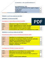 PLANIFICATION ANNUELLE - CDPL COLLÈGE (FRANÇAIS 1e)