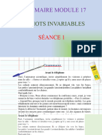 Grammaire RETZ Module 17 Les Mots Invariables