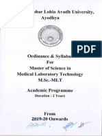 DR RMLAU Approved M.sc. MLT Syllabus 2020-2021