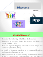 Meeting 7 - Discourse Analysis (Introduction To Linguistics)