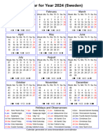 Year 2024 Calendar - Sweden