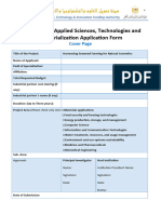 Innovation in Applied Sciences, Technologies and Industrialization - Application Form 2024