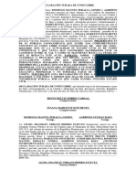 Declaración Jurada de Unión Libre Caso Denny Torres