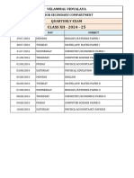 Class Xii-Quarterly Exam Portions & BP