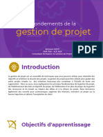 PARTIE 1 Fondements de La Gestion de Projets