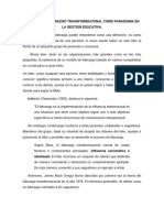 Liderazgo y Liderazgo Trasnformacional Como Paradigma en La Gestion Educativa