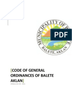 Code of General Ordinances of Balete, Aklan