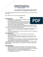 International Finance - Short Notes (Theory)