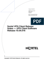 Nortel VPN Client Release Notes - VPN Client Software Release 10.04.016