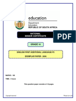 Grade 10 English Fal Paper 3 Exemplar 2006
