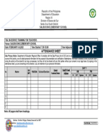 Template No. 3 Attendance Sheet