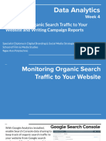 202DA Week 4 Lecture - Monitoring Organic Traffic To Website & Writing Campaign Reports