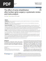 The Effect of Early Rehabilitation After Lumbar Spine Surgery: A Systematic Review and Meta-Analysis