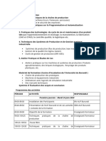 Contenu de La Formation - Technologie Industrielle