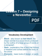 Lesson 7 - Designing A Newsletter