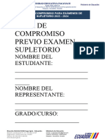 Acta de Compromiso Previo Examen Supletorio