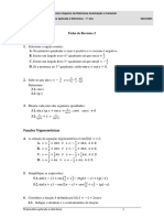 Ficha de Revisões N.º 2 - F. Trigonométricas - Complexos e Matrizes