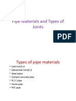 Pipe Materials and Types of Joints