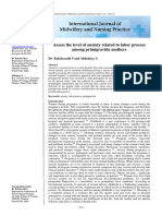 Assess The Level of Anxiety Related To Labor Process Among Primigravida Mothers