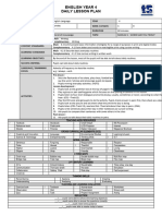 English Year 4 Daily Lesson Plan