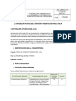 Términos de Referencia Contratación de Personal