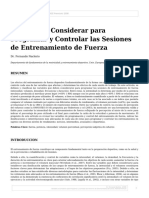 17 - Variables A Considerar para Programar y Controlar Las Sesiones de Entrenamiento de Fuerza