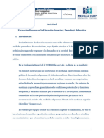 Ensayo Sobre Formación Docente en La Educación Superior y Tecnología Educativa