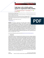 2023 Design of Single-Layer Color Echelle Grating Optical Waveguide For Augmented-Reality Display