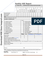 Hse Monthly Report