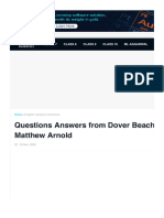 Questions Answers From Dover Beach by Matthew Arnold