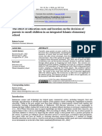 The Effect of Education Costs and Location On The Decision of Parent