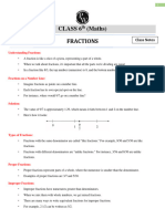 Fractions - Short Notes