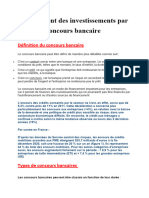 Financement Des Investissements Concours Bancaire Partie