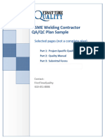 983 Welding Comprehensive ASME Quality Plan Sample