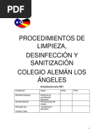 Procedimientos de Limpieza y Desinfeccion Colegio Sept 2021