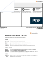 Product Vision Board With Checklist